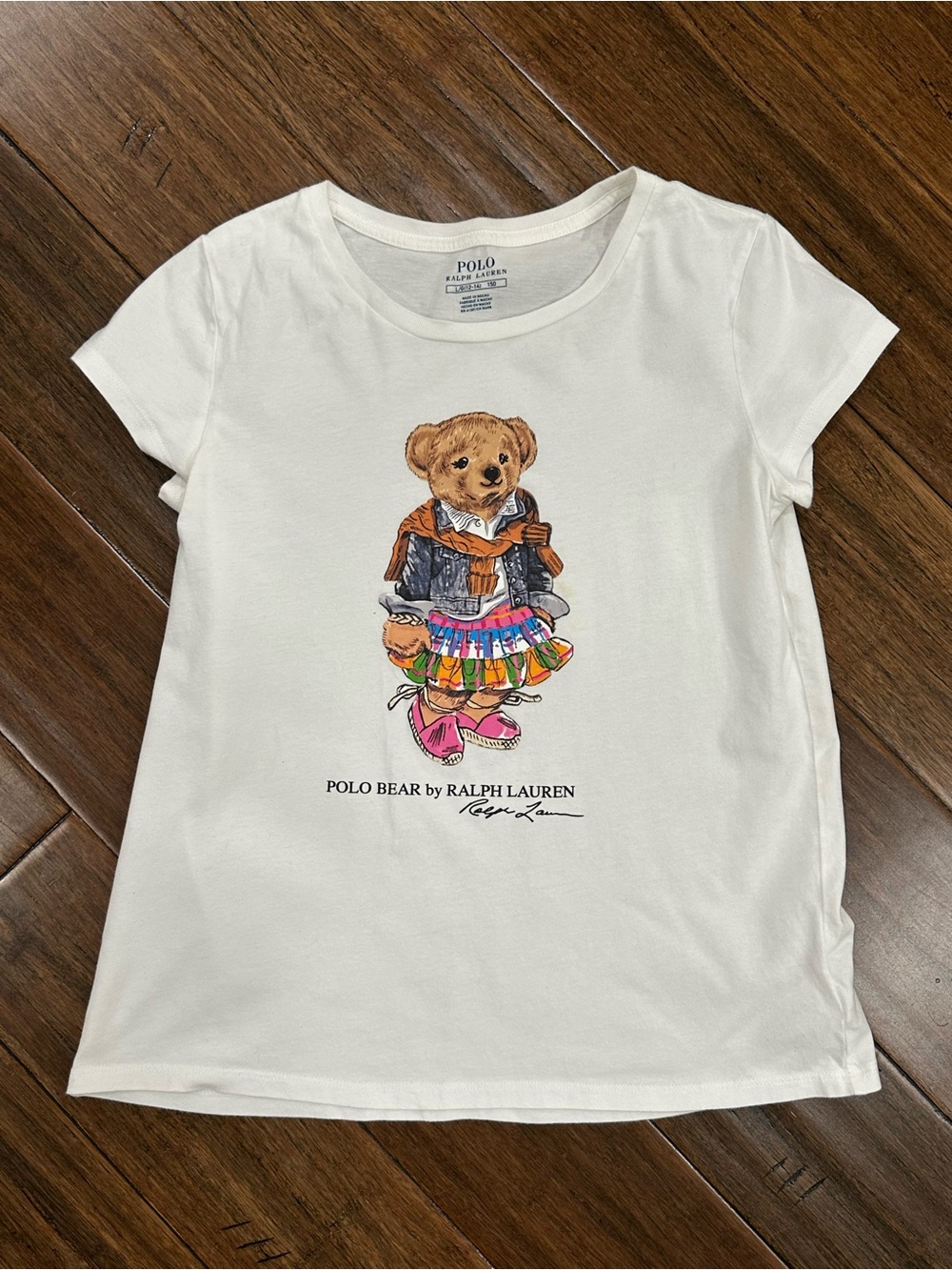 Polo Ralph Lauren Polo Bear Graphic Tee White Girls L (12–14)